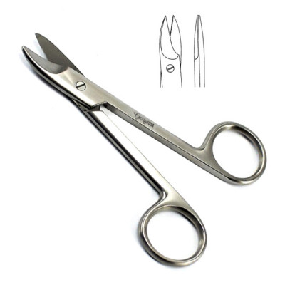 Wire Cutting Scissors 4 inch Curved Smooth