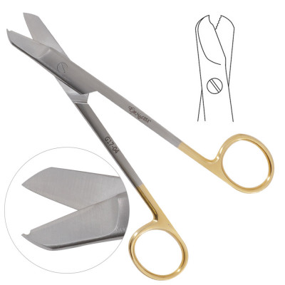 Wire Cutting Scissors 6 1/4 inch Max 0.035 (0.9mm) With Notch - Tungsten Carbide