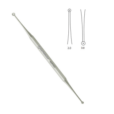 Curette Excavator 5 1/2 inch Double End With Holes 2mm and 3mm