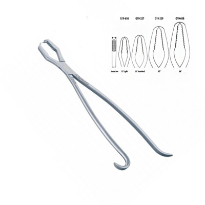 Lane Bone Forcep 17 inch 2x2 Teeth Serrated Jaws Without Ratchet