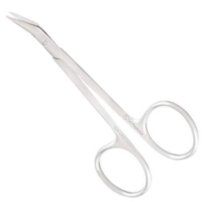 Biro Dermal Naevus Scissors Angled on Flat with Sharp Edge  4 inch