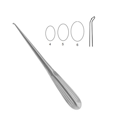 Epstein Curette 8” Hollow Handle Reverse Angle Oval Cups #5 (8.5mm)