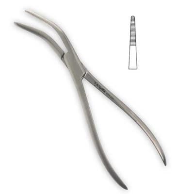 Van Buren Sequestrum Forceps 9" Angled On Side Serrated Jaws