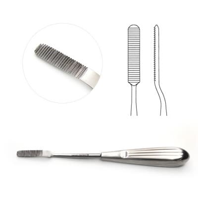 Cottle Rasp 8" Straight 7mm Backward Cutting Plain Serrations