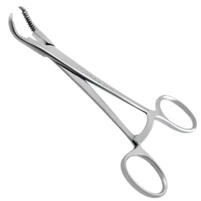 Bone Holding Forceps 5 1/2" Angled With Serrations