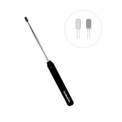 Rasp Large Handle 17" Straight 10mm Plain and Cross Serrated Tip 9" Black Plastic Handle