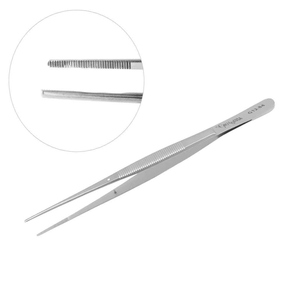 long dressing forceps Hartman nasal dressing forceps, 8 1/2'',working length 110mm, straight, 4.0mm wide x 14.0mm long serrated jaws, ring handle