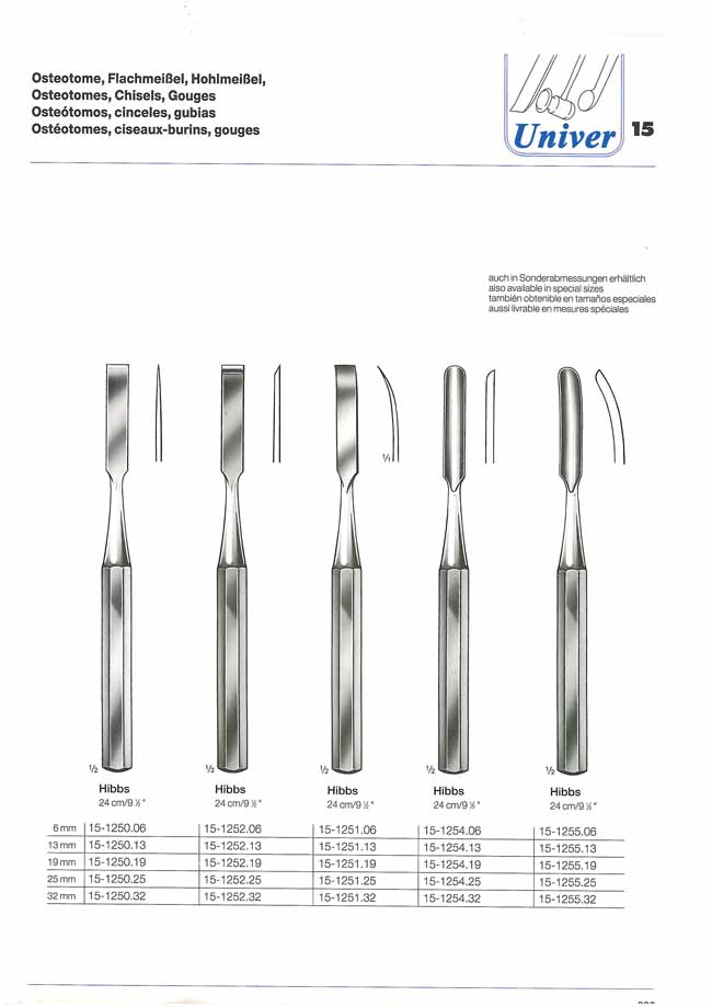 Plastic Surgical Osteotomes and Rasps