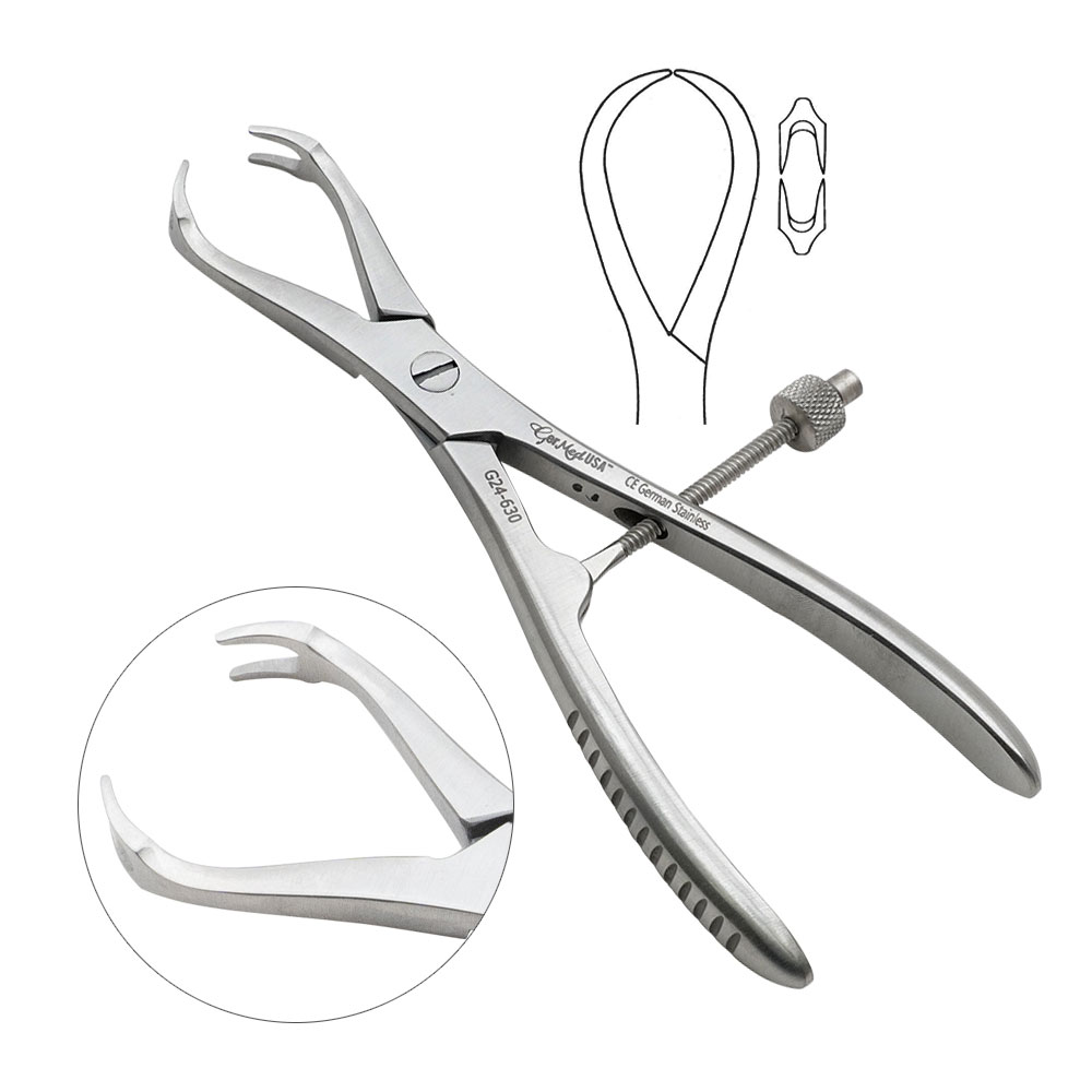 Patella Forceps 7" Sharp Teeth 2x2 With Speedlock Max. Opening 48mm