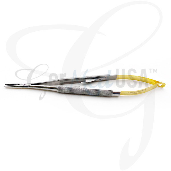 Castroviejo micro Needle Holder TC /product/ castroviejo t c micro needle holder with tungsten carbide inserts with catch/ #castroviejo #castroviejoneedleholder #blepharoplastysurgery #blepharoplastyuppereyelid #blépharoplastie