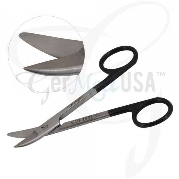 Crown and Collar Scissors 4 3/4" Curved SuperCut One Serrated Blade