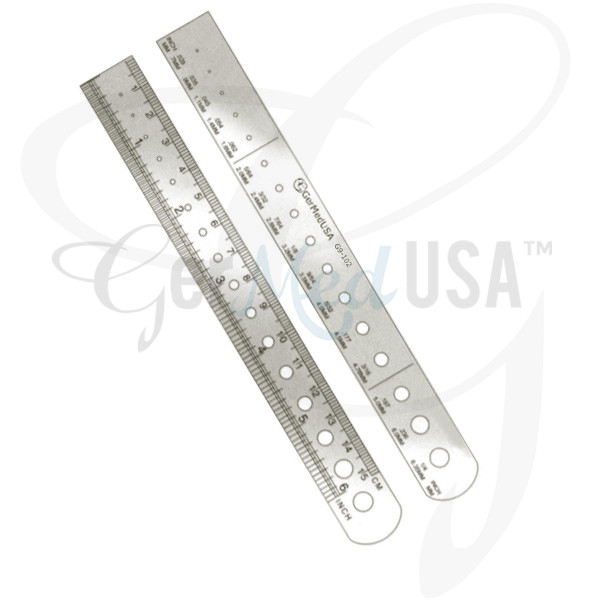 K-Wire Pin & Wire Gauge Stainless Steel Ruler 6