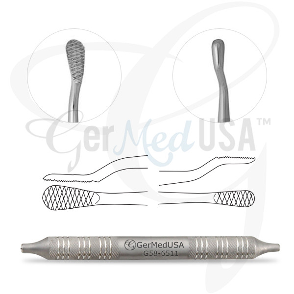 thumbnail image 2 of Hu-Friedy BF1X6 Miller-Colburn Double End Bone File – 1X #6, Satin Steel Handle 2 of 6