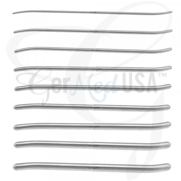 thumbnail interactive-video image 1 of DawnProMed Pratt Uterine Dilator Set – 8 Pcs Curved, 11.5", 13/15FR To 41/43FR 1 of 4