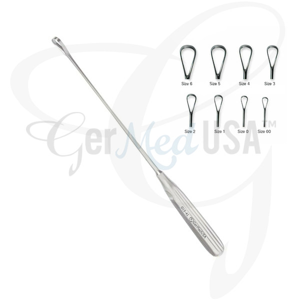 SIMS UTERINE CURETTES 10" # 3 SHARP BLADE SURGICAL GYNECOLOY INSTRUMENTS 