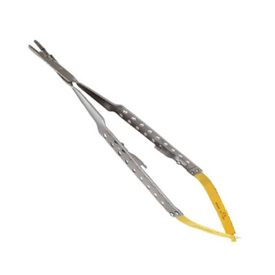 Needle Holder 15 cm Flat Handled with Suture Cutter and Straight Tips