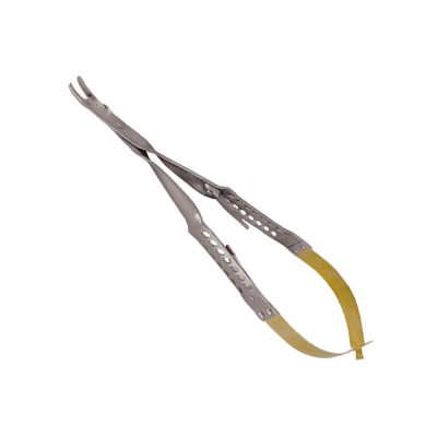 Baraquer Needle Holder Feather Lite 17.75 cm Round Handled with Suture Cutter and Curved Tips