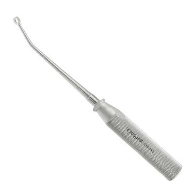 Cone Ring Curette 9 inch Knurled Handle Angled