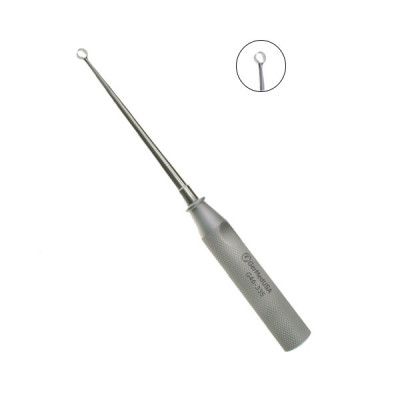 Cone Ring Curette 9 inch Knurled Handle Straight