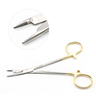 European Style Olsen Hegar Needle Holder Scissors Combination Serrated - Tungsten Carbide