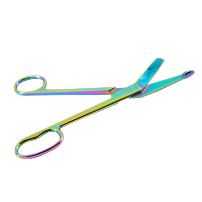 Lister Bandage Scissors 8 inch with One Large Ring Rainbow Coated