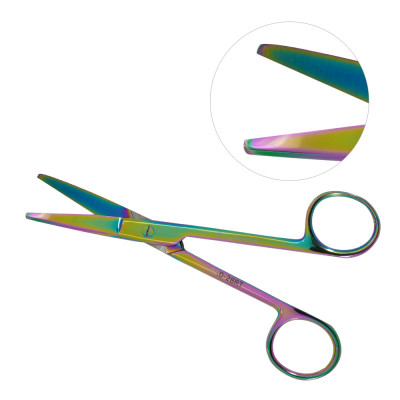 Mayo Dissecting Scissors 5 1/2 inch Curved - Rainbow Coated