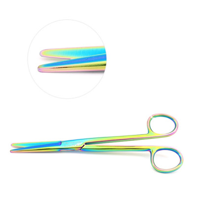 Mayo Dissecting Scissors 5 1/2 inch Curved - Rainbow Coated