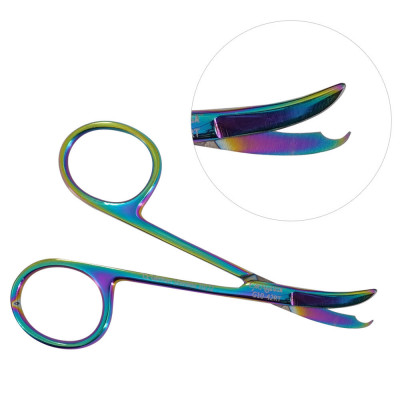 Northbent / Shortbent Stitch Scissors 3 1/2 inch Rainbow Coated