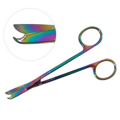 Suture Scissors 5 1/2 inch Straight Rainbow Coated