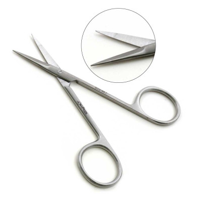 Iris Scissors 4 1/2 inch Straight Sharp Tips Left Hand