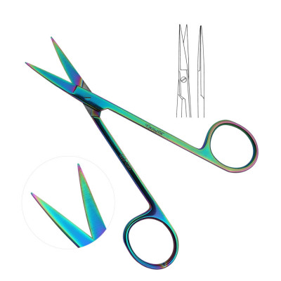 Iris Scissors 4 1/2“ Straight Rainbow Coated