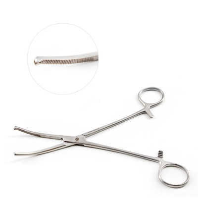 Mikulicz Hemostatic Forceps 1x2 Teeth 8 inch Slightly Curved