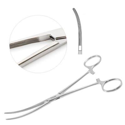 Bainbridge Forceps Curved 7 1/4 inch Longitudinal Serrated