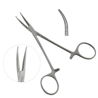 Halstead Mosquito Micro Forceps Very Delicate Pattern Curved 5 inch