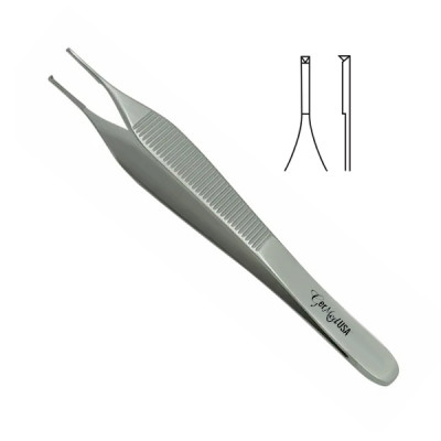 Adson Tissue and Suture Forceps 1x2 Teeth With Tying Platform 4 3/4 inch