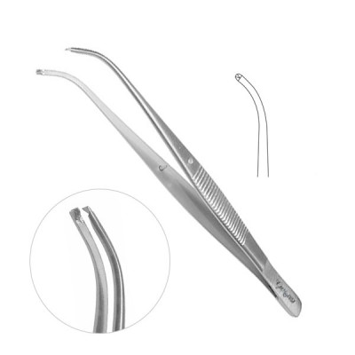 Semken Tissue Forceps 5 inch 1x2 Teeth Curved Tips