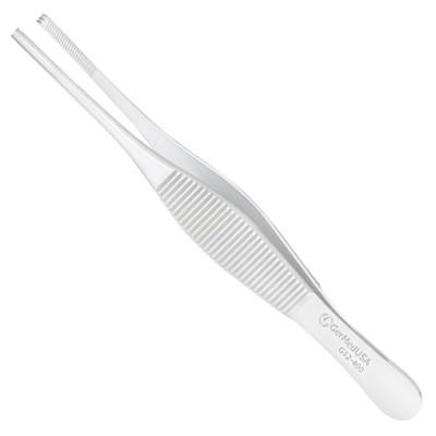 Heaney Tissue Forceps Broad Handles 2x3 Teeth And Cross Serrated Tips Size 5 1/2 inch