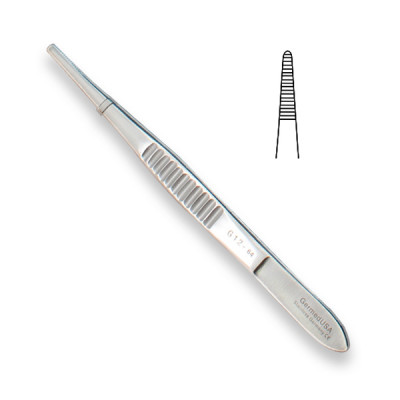 Dressing Forceps 5 1/2 inch Delicate Fluted Handle Serrated