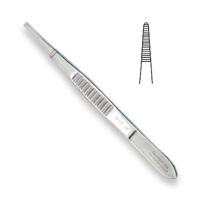 Dressing Forceps 6 inch Delicate Fluted Handle Serrated