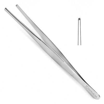 Tissue Forceps 5 inch Delicate Fluted Handle 1x2 Teeth