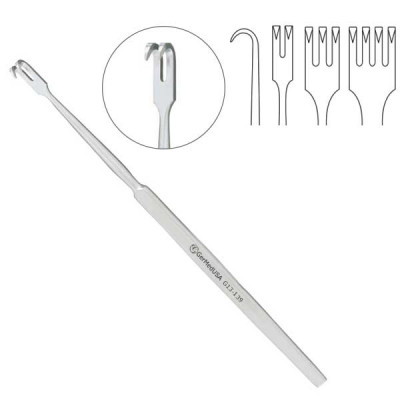 Rigid Neck Rake Retractor 6 inch Four Sharp Prongs