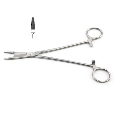 Micro Olsen-Hegar Needle Holder with Suture Scissors, 12 cm, Serrated Jaw