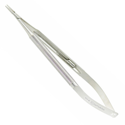 Microsurgery Needle Holder 7 1/8 inch Straight Jaws With Lock