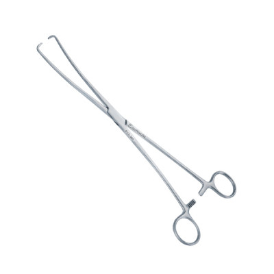 Kahn Uterine Tenaculum Forceps Angled Jaws and Bent Shanks Size 9 1/2 inch