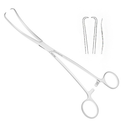 Duplay Uterine Tenaculum Forceps Double Curved Size 11 inch