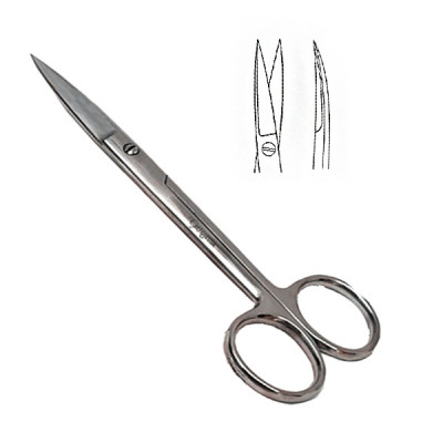 Kelly Uterine Scissors Sharp Points Curved Size 6 1/4 inch