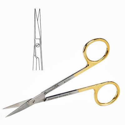 Iris Scissors Tungsten Carbide Straight 4 1/2 inch