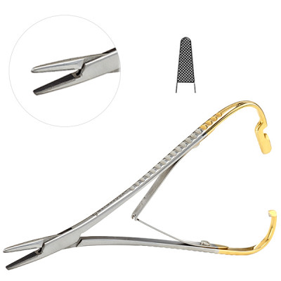 Mathieu Needle Holder Serrated 5 1/2 inch Tungsten Carbide