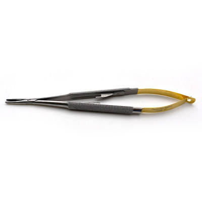 Jacobson Microvascular Needle Holder Curved Serrated 7 inch Tungsten Carbide