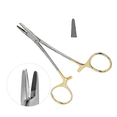 Baumgartner Needle Holder Serrated 5 inch Tungsten Carbide